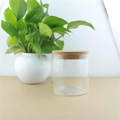 4pcs/lot 100*100mm 680ml Storage Glass Bottle Food Jar Container Transparent Kitchen Storage Containers Cork Glass Bottles Jars