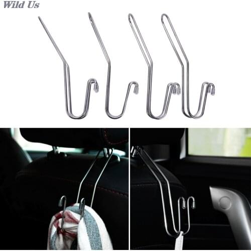 4PCS Multi-functional Metal Auto Car Seat Headrest Hanger Bag Hook Holder for Bag Purse Cloth Grocery Storage Auto Fastener Clip