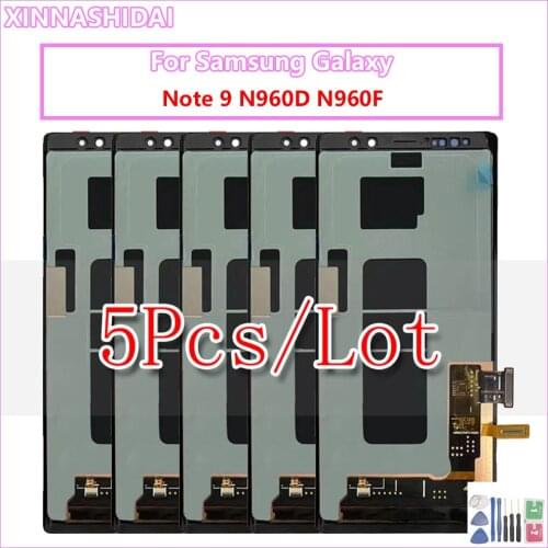 5PCS/6.4'' LCD with frame for SAMSUNG GALAXY Note 9 LCD Note9 Lcd Display N960D N960F LCD Touch Screen