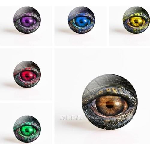 5Pcs/lot 25mm Dragon Eyeshoto Cameo Round Glass Cabochon DIY Jewelry Pendant Making Handcrafted Glass Flatback