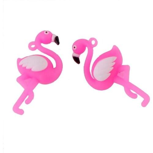 5pcs Kawaii Flamingos Charms Pendants for DIY Decoration Bracelets Necklace Key Chain Jewelry Making