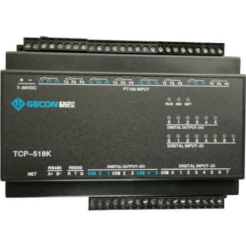 8-channel PT100 temperature acquisition 8DI digital input 6DO output Industrial Ethernet IO module