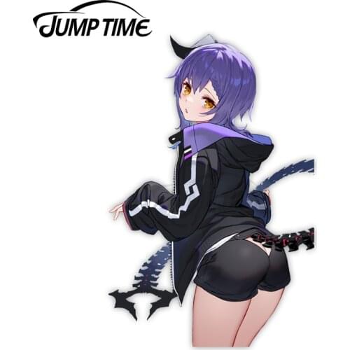 Jump Time 13cm x 10.5cm Kawii Anime Girls Car Stickers Waterproof Laotop Decal Windshield Surfboard Cartoon Vinyl Car Wrap