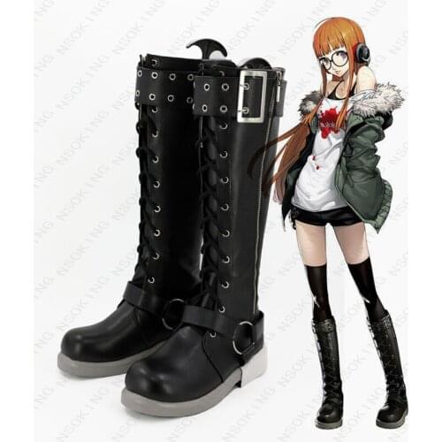 Anime Persona 5 shoes Futaba Sakura Cosplay Boots Custom made