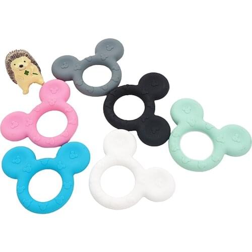 Chenkai 10PCS Silicone Teethers Baby Cute Cartoon Teething BPA Free For DIY Infant Dummy Sensory Pacifier Accessories