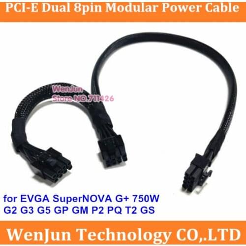 Black sleeved PCI-E Dual 8pin(6+2) Video Card modular power supply cable for EVGA SuperNOVA G+ 750W G2 G3 G5 GP GM P2 PQ T2 GS