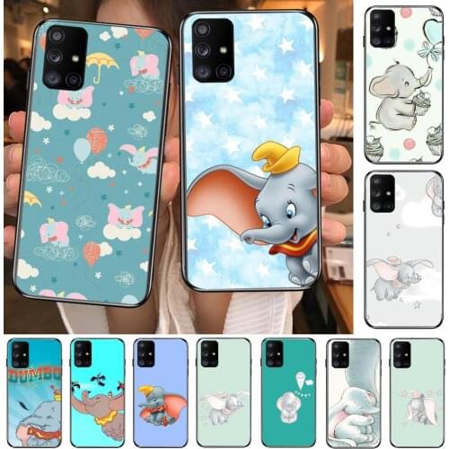Disney Flying Elephant Dumbo Phone Case Hull For Samsung Galaxy A50 A51 A20 A71 A70 A40 A30 A31 A80 E 5G S Black Shell Art Cell