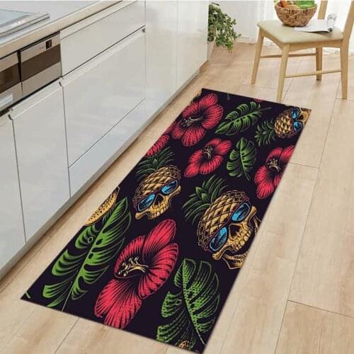 Skull Pattern Welcome Carpet Kitchen Living Room Hallway Long Floor Mat Bathroom Non-Slip Rug Home Decoration Accessories Modern