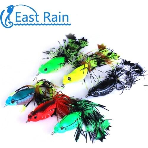 6pcs 2.17" Frog Fishing Lure Snakehead Lure Topwater Floating Ray Frog Artificial Bait pesca isca Killer Free shipping