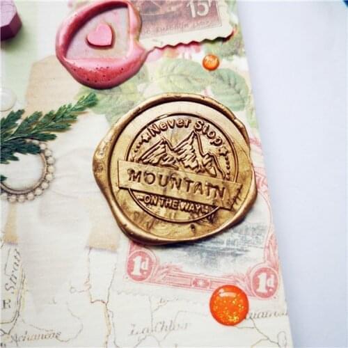 Brand new group 4 mountain coffee backpack design wax seal stamp copper Metal head only head