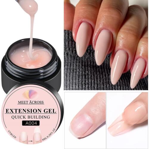 Meet Across 8ml Hard Jelly Builder Nail Extend Gel French Nail Art Diy Poly Nail Gel Clear Natural Camouflage Color Fibreglass