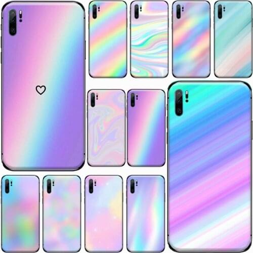 Glossy Rainbow Phone Case For Huawei honor Mate P 9 10 20 30 40 Pro 10i 7 8 a x Lite nova 5t