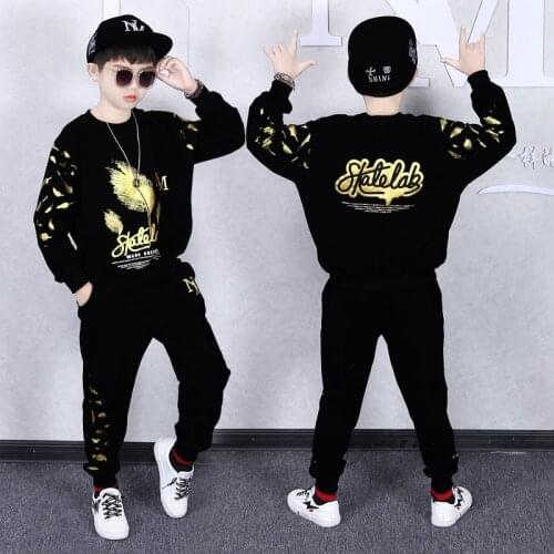 2PCS Children Clothing Sets Cotton Autumn Winter Korean Style Children Sweatshirt Top + Pants Sport Suit Kids Tracksuits for Boy