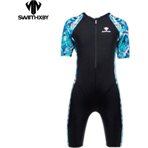HXBYswimsuit competition swimsuits knee length female swimwear women arena racingswimming competitive plus size racing suit knee