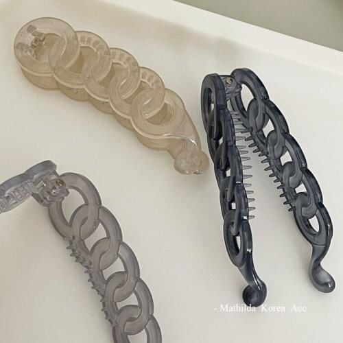 Fashion Acrylic Ponytail Hair Clip for Women Girls Hair Claw Chic Barrettes Banana Claw Crab Hairpins Chic Hair Accessories