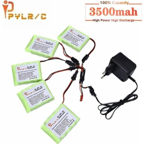 6v 3500mah Ni-MH Battery And Charger For Rc toys Car Tanks Robots Gun 3500mah AA 6v Rechargeable Battery Pack For Rc Boats