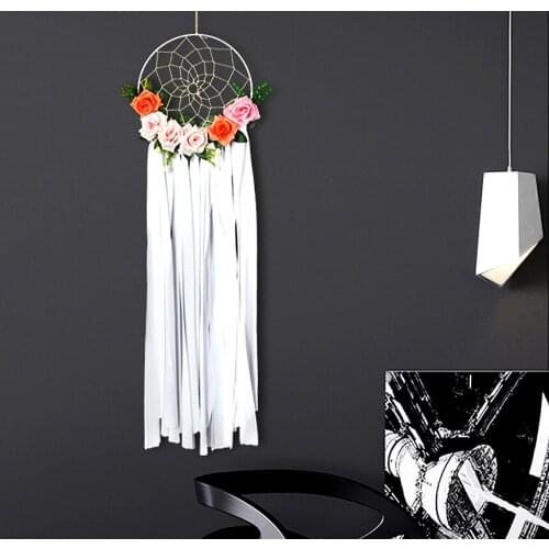 Nordic Wedding Decoration Dream Catchers Lace Feather Shaped Dreamcatcher Wall Hanging Balcony Outdoor Garden Pendant Handmade