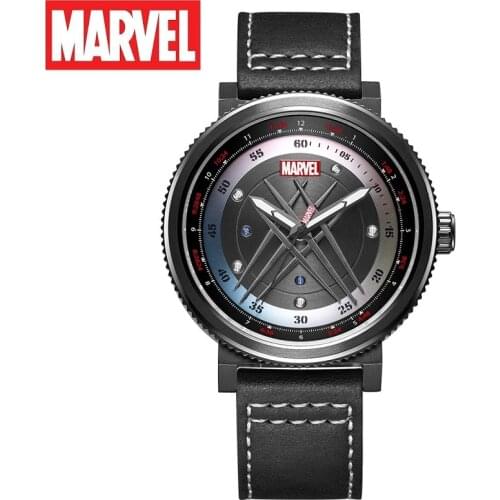 Disney Official Marvel Wolverine X-MEN Casual Quartz Wristwatches Cartoon 3D Stereo Dial Coated Glass Date Function Male Clock