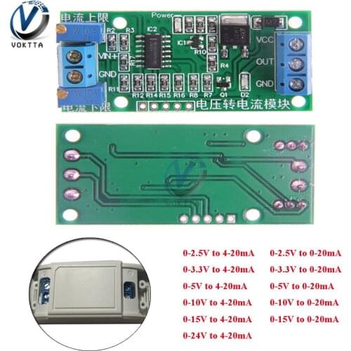 Voltage Converte Current Signal Transmitter Module Linear Adjustable Isolated Converter 0-2.5V 3.3V 5V 10V 15V 24V 4-20mA 0-20mA