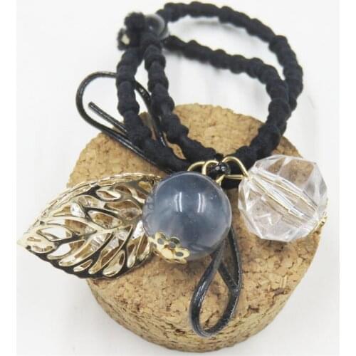 1PCS Creative Hollow Golden Leaf Balls Elastic Hair Bands For Girls Bohemian Scrunchy Fashion Kids Hair Accessories For Women