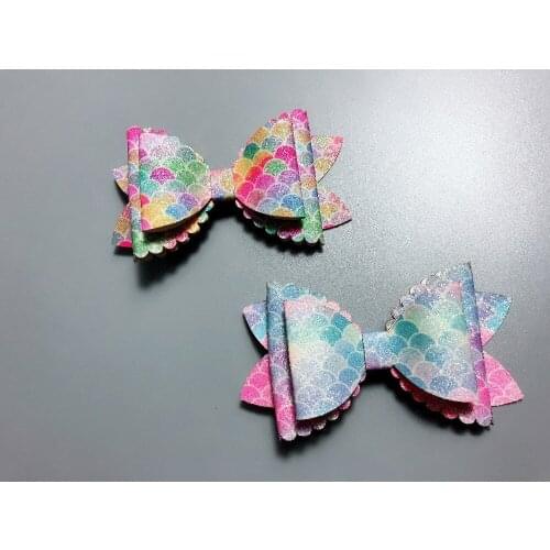 Retail 1pc Fashion Cute Glitter Mermaid Hair Bow Hairpins Solid Bowknot Hair Clips Princess Headwear Hair Accessories