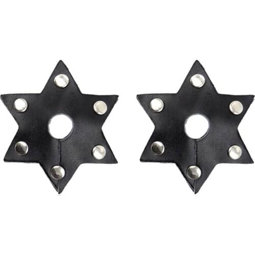 Sexy Hexagram Shaped Nipple Cover Temptation Pu Leather Pasties Hollow Breast Stickers Flirty Fetish Nipple Covers
