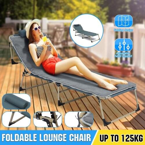 Foldable Steel garden lounger Pool Beach Office Home Lunch Break Oxford Chaise Lounge Chair Recliner Noon Rest Portable Bed