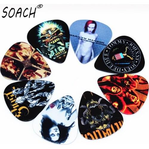 SOACH 50pcs Newest Custom made band Guitar Picks Thickness 0.46mm guitar paddle Guitar Accessories ukulele bass