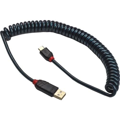 High Quality Type A to C Cable Lindy Durable Data Line 2 Meter Coiled Cable Spring Cable For Keyboard Melody 96 KBD75