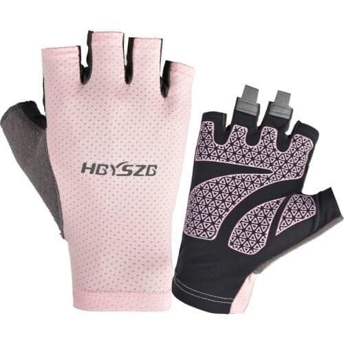 Cycling Gloves Men And Women Summer Half-Finger Thin Sunscreen Ice Silk Driving Fishing High-Elastic Quick-Drying Gloves