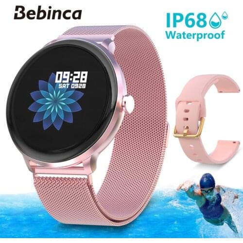 Bebinca W96A Android Smartwatch Women Bluetooth Watch Fitness Tracker with Auto Heart Rate Monitor IP68 Waterproof for Xiaomi