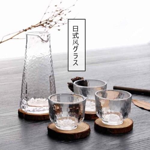 Japanese glass wine set household transparent sake pot small white rice wine cup wineware