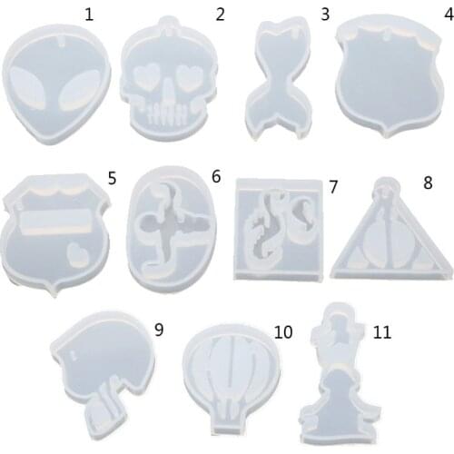 High Mirror DIY Crystal Epoxy Silicone Mold Handmade Pendant Keychain Making Hot Air Balloon Triangle Shape Molds