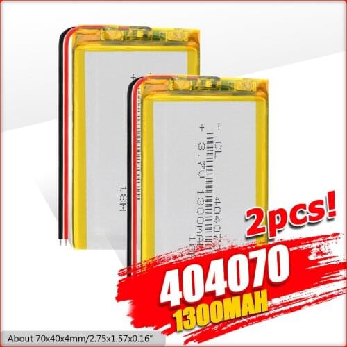 1/2/4pcs 3.7V 1300mAh 404070 Lithium Polymer Li-po lipo Rechargeable Battery For E-book power bank Laptop Tablet PC Selfie Stick