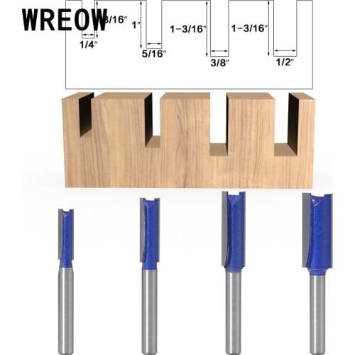 1/4inch/5/16inch/3/8inch/1/2inch Double Flute Straight 6mm Shank Router Bit softwood hardwood CNCmilling cutter endmill for wood