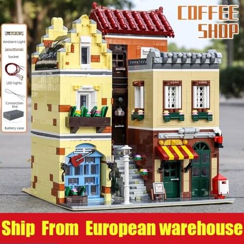 Mould King 16008 Streetview Building Toy MOC Coffee House Model Building Blocks Assembly Bricks Educational Kids Christmas Gift