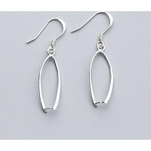 2pcs/lot 100% 925 Sterling Silver Dangle Earring Hooks Handmade Earring Beads Clasps DIY Fine Ear Jewelry Making Accessories