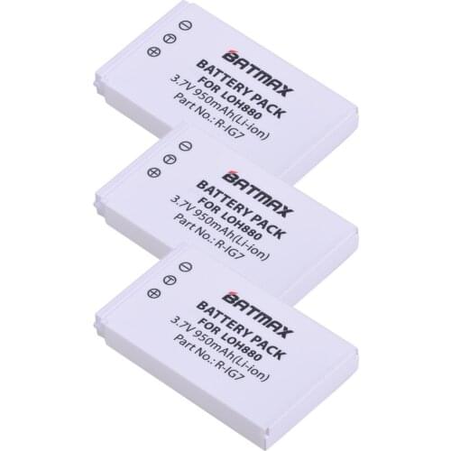 3Pcs 950mAh R-IG7 Battery for Logitech Harmony One, 900, 720, 850, 880, 885, 890 Pro, H880 Universal Remote