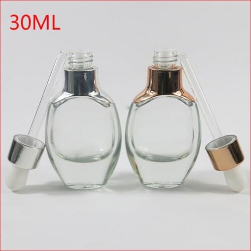 30ml 1oz Travel Clear Dropper Bottle Portable Aromatherapy Esstenial Oil Bottle Empty Refillable Cosmetic Containers 100pcs