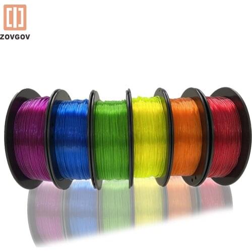 3D Elastic Flexible TPU ZOVGOV Filament 1.75mm 800G Rubber Plastic Flex Material Roll FDM Printing Extruder Accessories