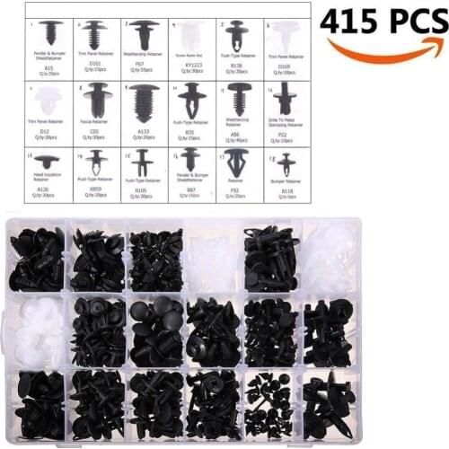 415pcs Car Retainer Clips Plastic Fasteners Kit 415 Pcs Push Retainer Kit Car Clips Fasteners For Ford Toyota Honda Chrysler