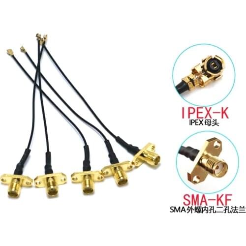 5PCS Antenna WiFi Pigtail Cable SMA Female Panel Mount to Ufl./IPX RF1.13 Cable for FPV Drone RC Model Multicopter