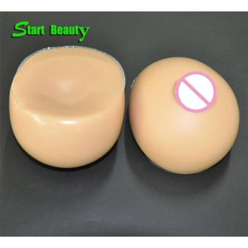 800g/pair C Cup Tan Realistic Silicone Breast Forms dark Artificial Fake Boobs Tits Swimsuit pad for shemale