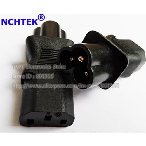 NCHTEK IEC 320 C6 3Pin Male Plug Micky to C13 3Pin Female Socket Power Adapter , IEC 320 C6 To C13/Free shipping/15PCS