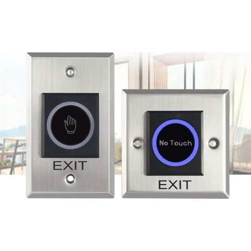 Infrared Contactless No Touch Door Exit Button Touch Release Push Switch with Backlight for access control electric lock system