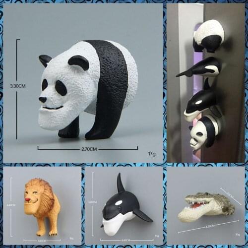 Free shipping 1pc Big Jaw Animal Head Butt Magnets Resin Figures toys car home office fridge decoration kids christmas gifts