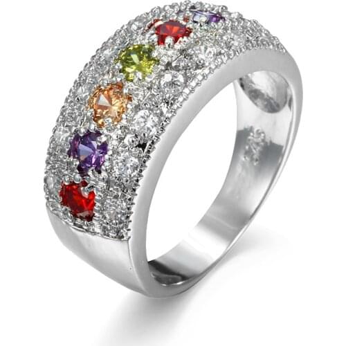 Bettyue Fashion Charm Multicolor Factory Wholesale Hot Sale AAA Zircon Gothic Style Jewelry Rings For Woman Wedding Party Gifts