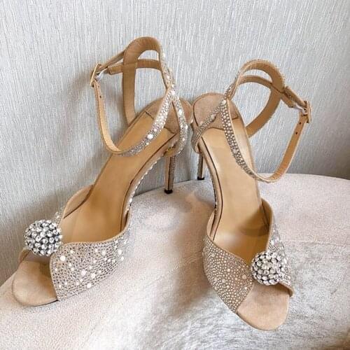 Plus size 34~41 womens shoes Peep Toe High Heels Womens Sandals Genuine Leather Womens shoes Shallow mouth Summer Sandals