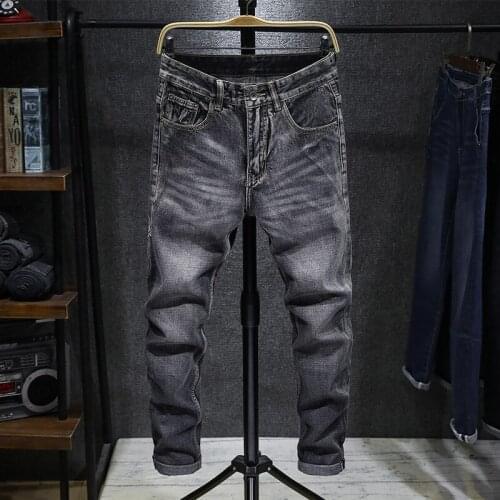 Black Jeans Mens Slim Straight Leg Pants Embroidery Tiger Embroidered Man Trousers 2020 Autumn and Winter New Male Clothing