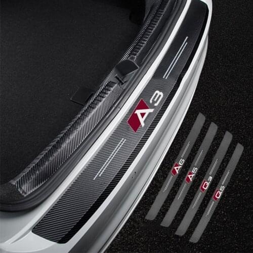 For Alfa Romeo Carbon Fiber Door Sticker Leather Sill Plate Logo giulia stelvio giulietta 159 147 156 166 Accessories 4 Pcs
